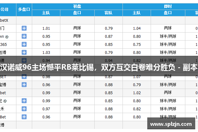 汉诺威96主场憾平RB莱比锡，双方互交白卷难分胜负 - 副本