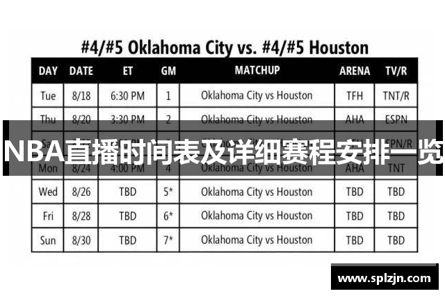 NBA直播时间表及详细赛程安排一览